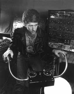 George riding Theremin, 1981